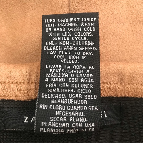 Zac & Rachel Faux Suede Cognac Pull-On Pants, L - Picture 7 of 8